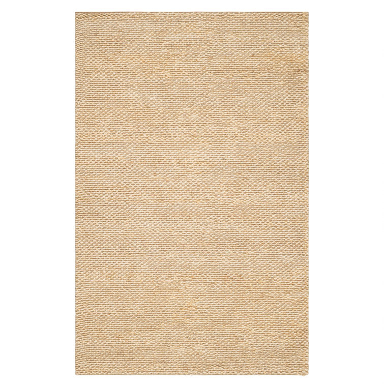 Handwoven Ivory and Natural Jute Area Rug, 4' x 6'