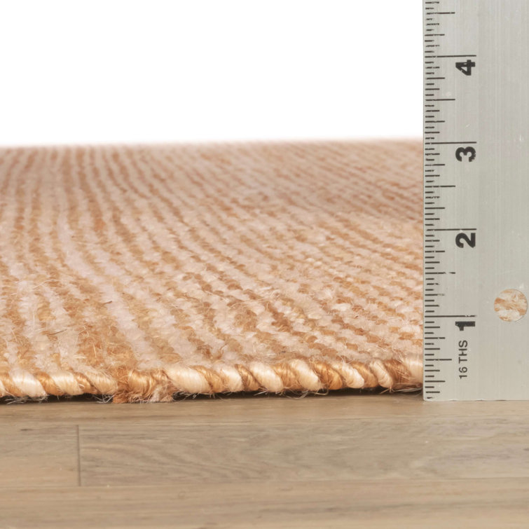 Handwoven Ivory and Natural Jute Rectangular Area Rug, 5' x 8'