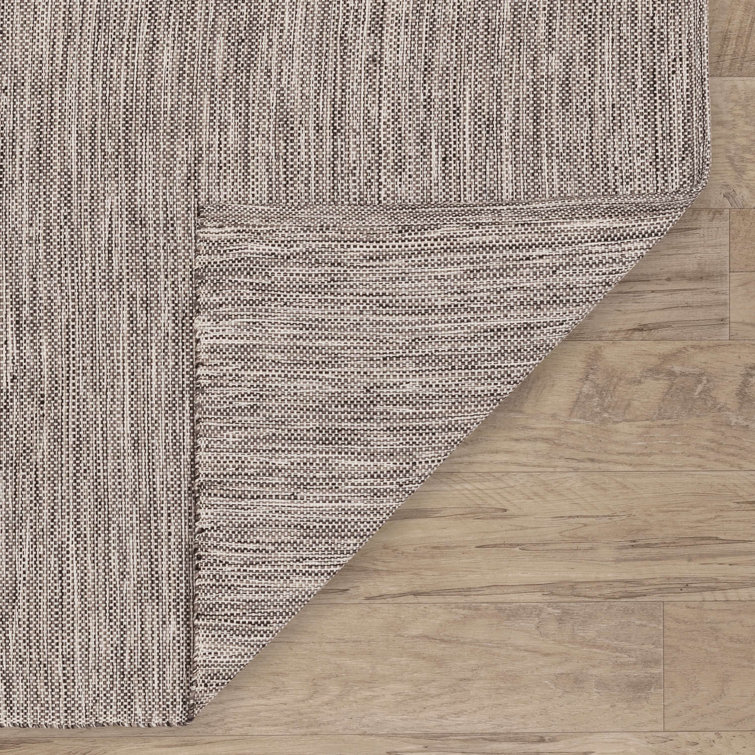Ivory and Black Handwoven Wool Cotton Stripe Rug 4' x 6'