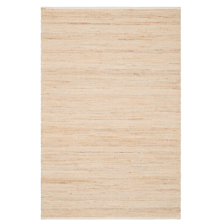 Ivory Flat Woven Handmade Wool and Cotton Rug, 8' x 10'