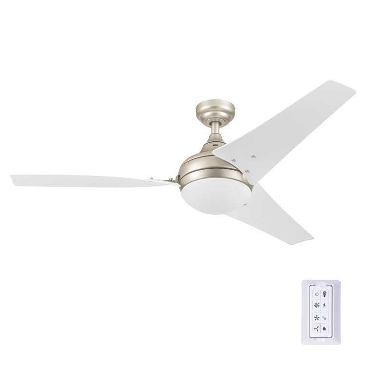 Champagne 52 Inch Modern Ceiling Fan with LED Light and Remote