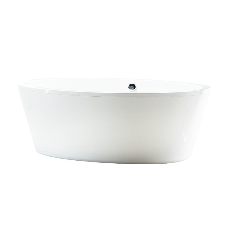 67'' Gloss White Acrylic Freestanding Soaking Bathtub