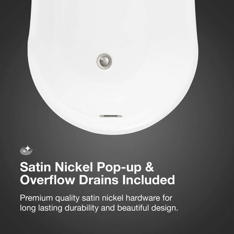 Isaac 58'' White Seamless Acrylic Freestanding Slipper Bathtub