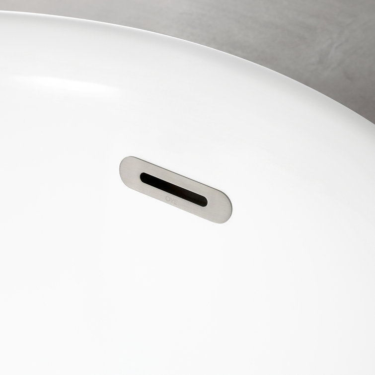 Isaac 58'' White Seamless Acrylic Freestanding Slipper Bathtub