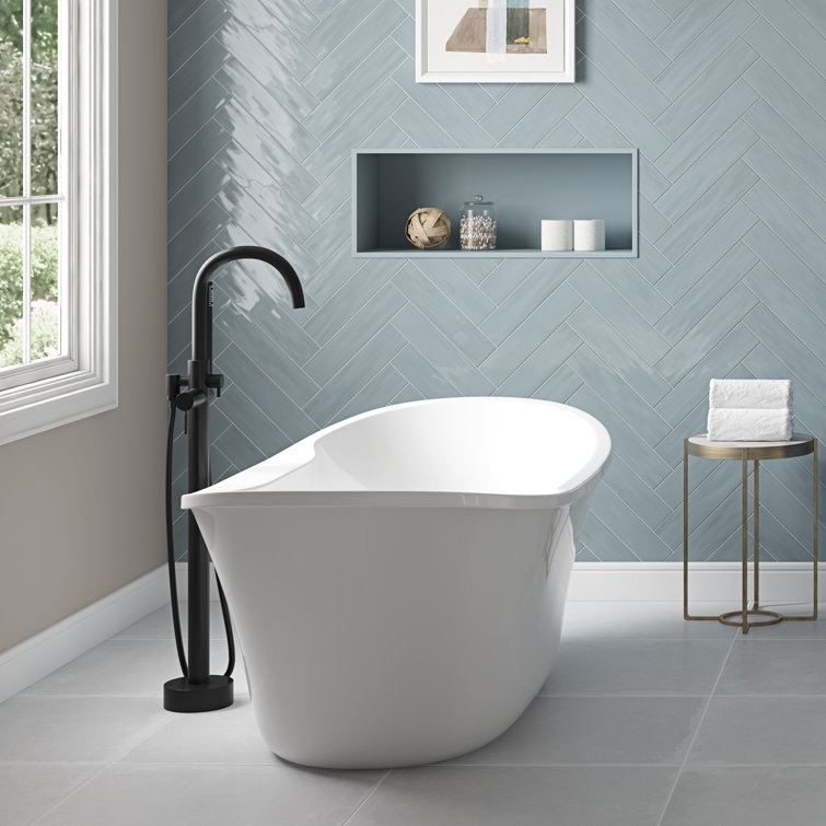 Athena Matte Black Freestanding Tub Faucet with Hand Shower