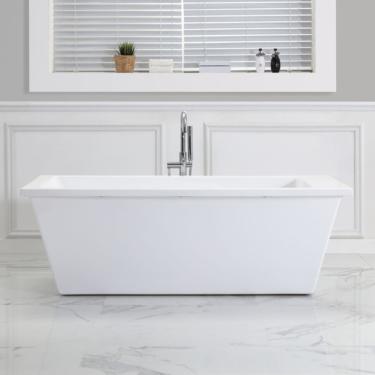 Hudson 69'' White Acrylic Freestanding Soaking Bathtub