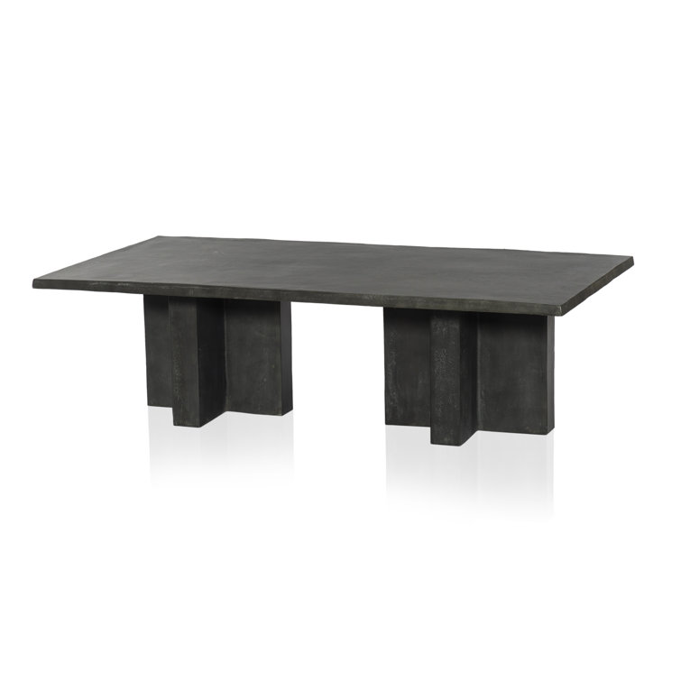 Gray Rectangular Aluminum Outdoor Cocktail Table