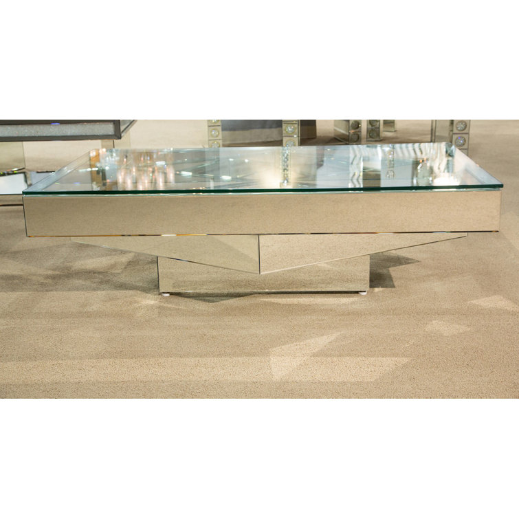 Montreal Silver Rectangular Glass Top Coffee Table