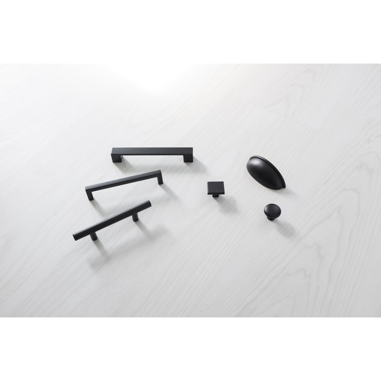 Matte Black Aluminum Bar Pulls with Mounting Hardware, 3-3/4 Inch