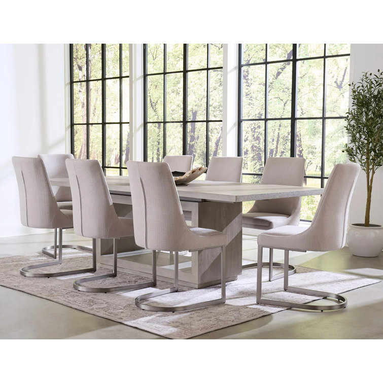 Oxford Modern Extendable Dining Table in Distressed Basalt Gray
