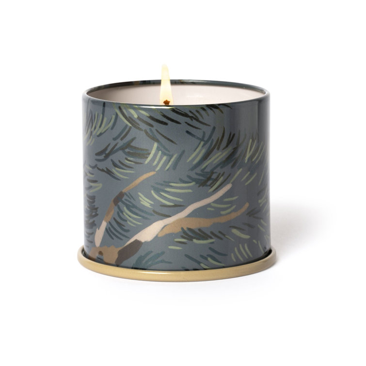 Green Hinoki Sage Scented Soy Candle in Tin