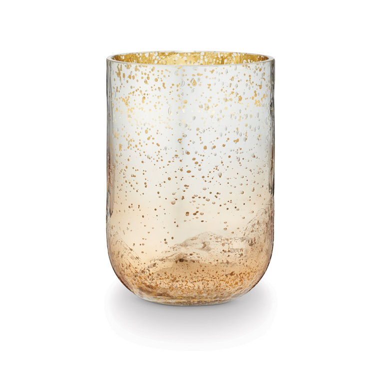Large Gold Crackle Glass Scented Soy Candle