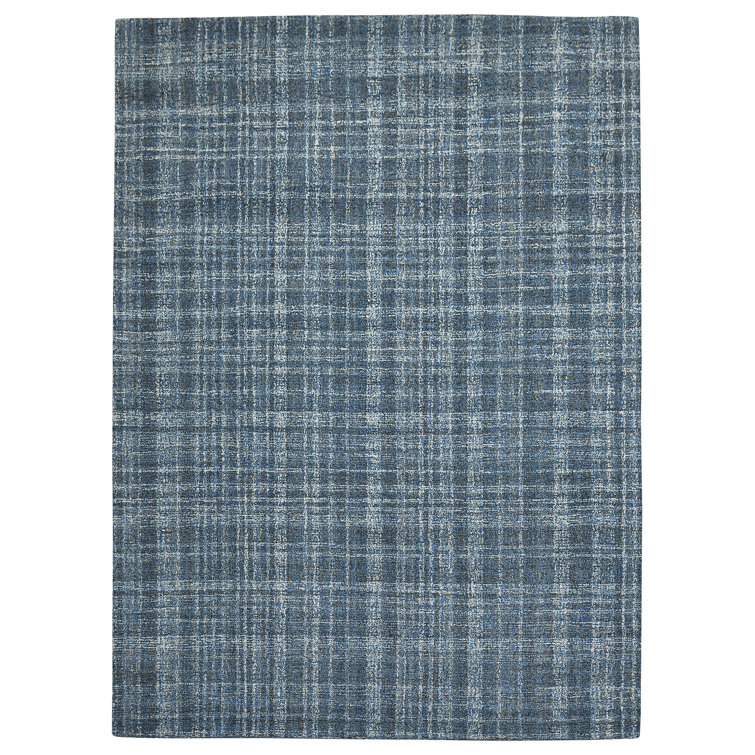 Turquoise Laurel Elegance 7'6"x9'6" Hand-Tufted Wool Area Rug