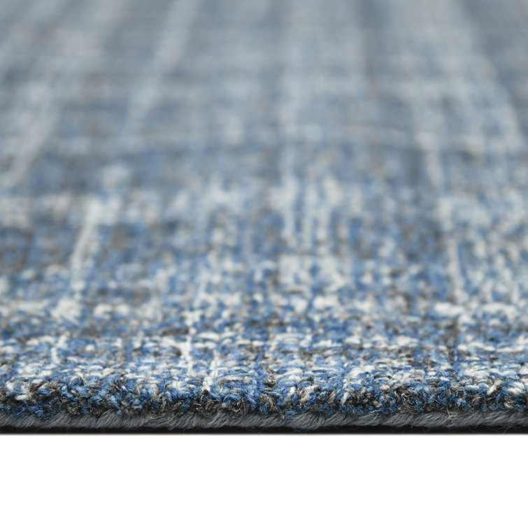 Turquoise Laurel Elegance 7'6"x9'6" Hand-Tufted Wool Area Rug