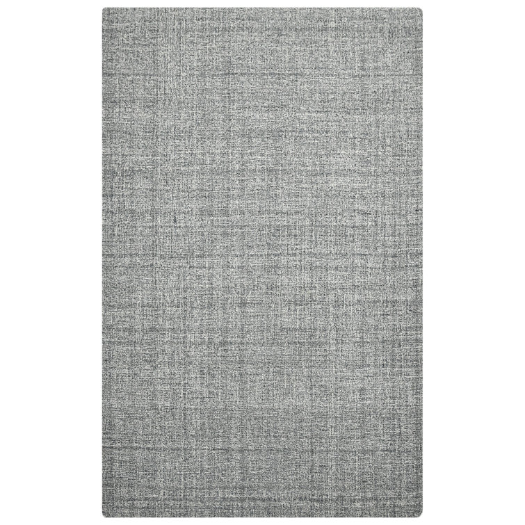 Handmade Gray and Ivory Wool Rectangular Area Rug 7'6" x 9'6"
