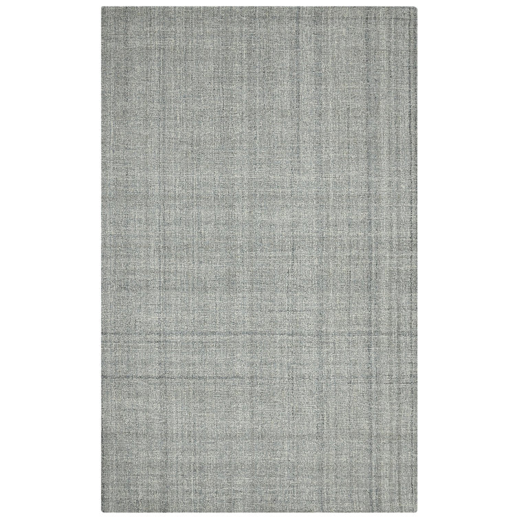 Sea Blue Rectangular Hand-Tufted Wool Area Rug 8'6" x 11'6"