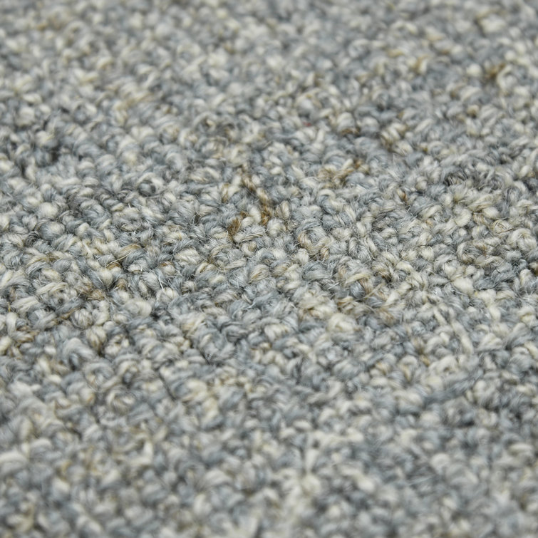 Sea Blue Hand-Tufted Wool Plaid Area Rug