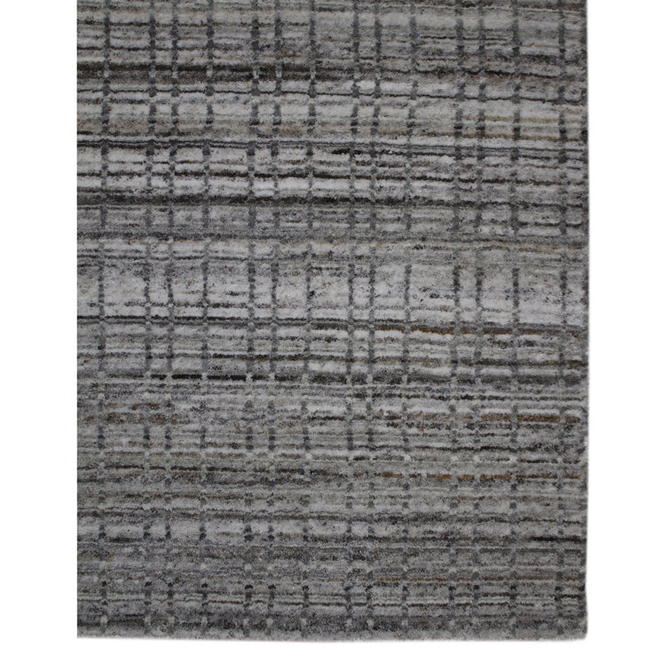 Beige Handwoven Wool Blend Rectangular Area Rug 2' x 3'