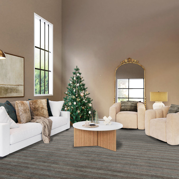 Hand-Knotted Gray Stripe Wool & Viscose 8' x 10' Area Rug