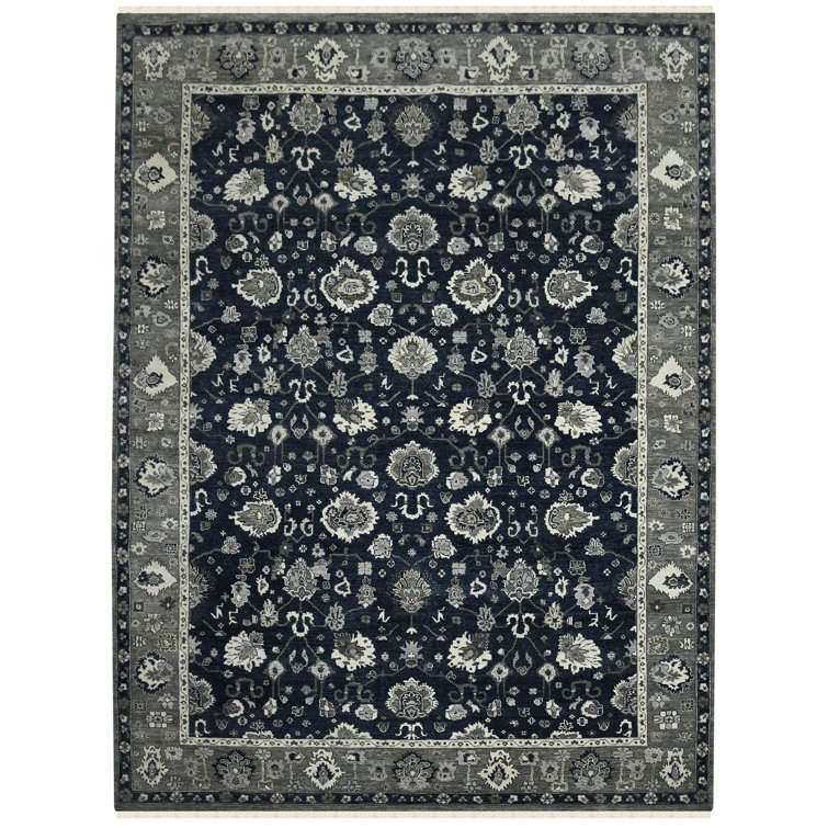 Nuit Arabe Traditional Hand-Knotted 2'x3' Wool Blue Area Rug