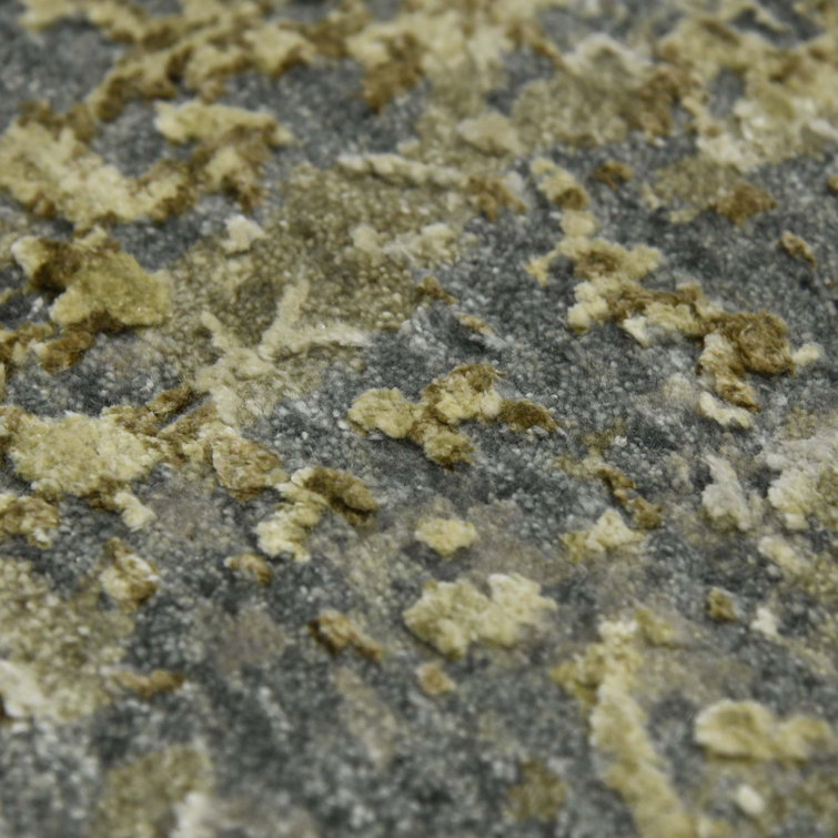 Mystique Beige and Gray Hand-Knotted Wool Silk Rug