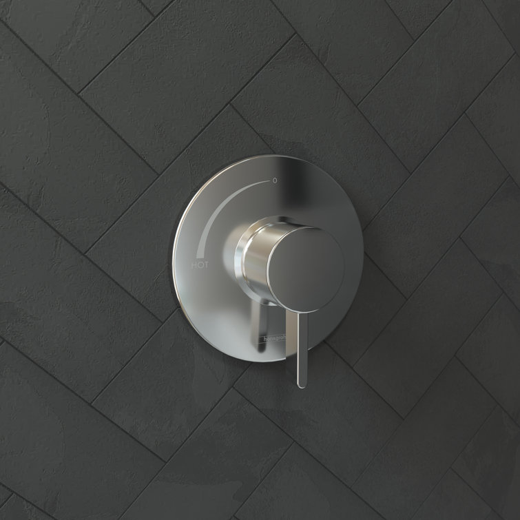 Ecostat S Modern Black 6-Inch Wall-Mounted Pressure Balance Valve Trim