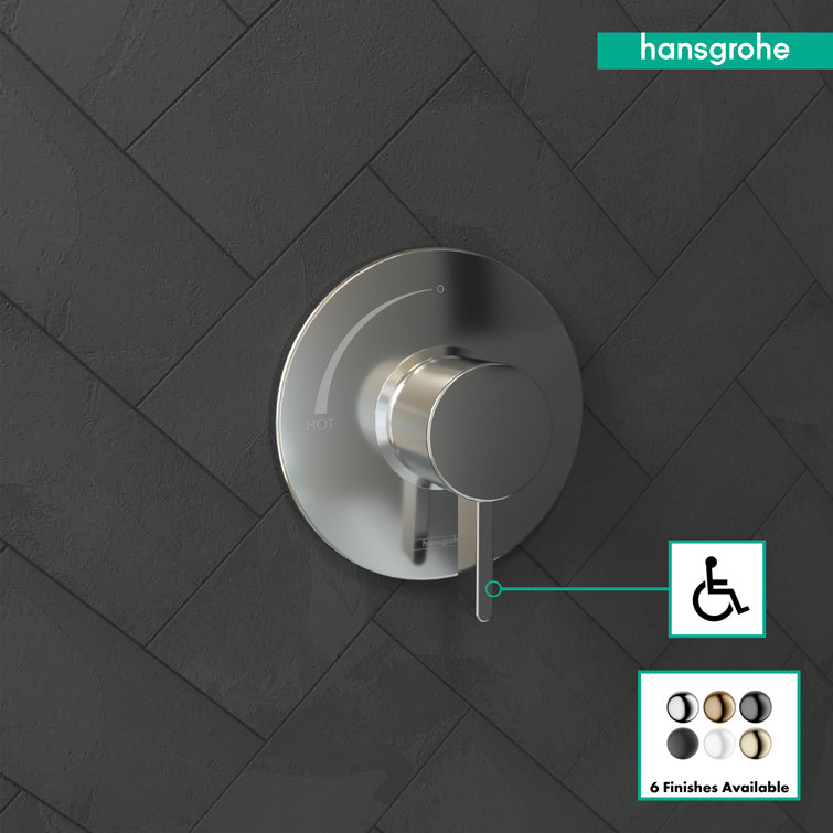 Ecostat S Modern Black 6-Inch Wall-Mounted Pressure Balance Valve Trim