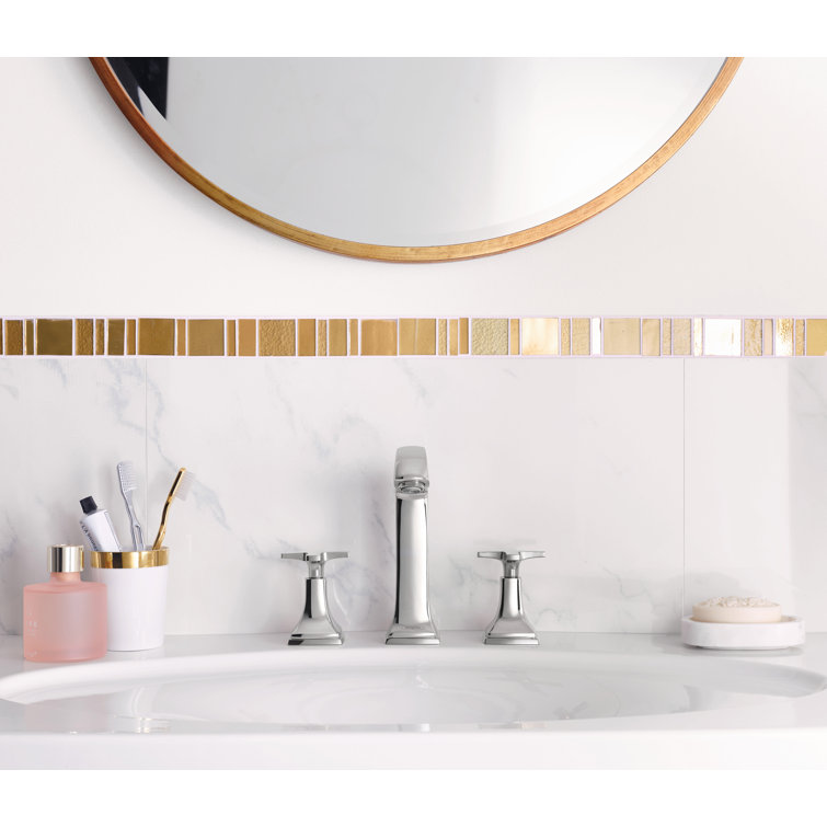 Modern Polished Nickel 8" Widespread Bathroom Faucet in Chrome