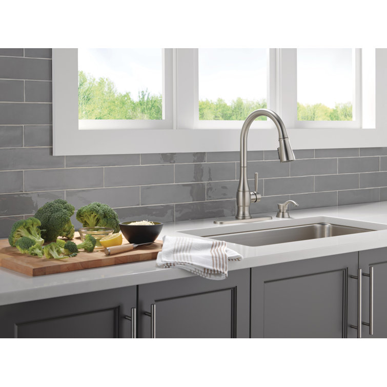 Hazelwood Stainless Steel Pull-Down Kitchen Faucet with Soap Dispenser