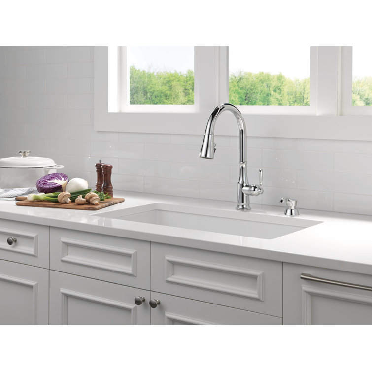 Chrome Pull-Down Kitchen Faucet with Soap Dispenser
