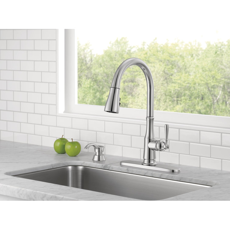 Chrome Pull-Down Kitchen Faucet with Soap Dispenser