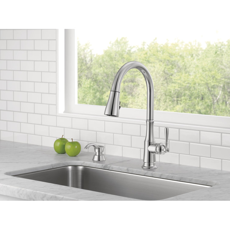 Chrome Pull-Down Kitchen Faucet with Soap Dispenser