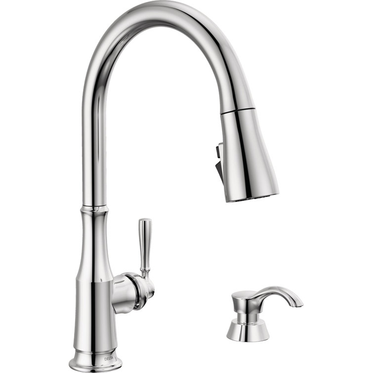 Chrome Pull-Down Kitchen Faucet with Soap Dispenser
