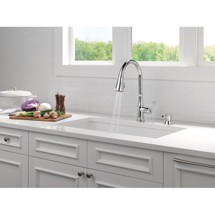 Chrome Pull-Down Kitchen Faucet with Soap Dispenser