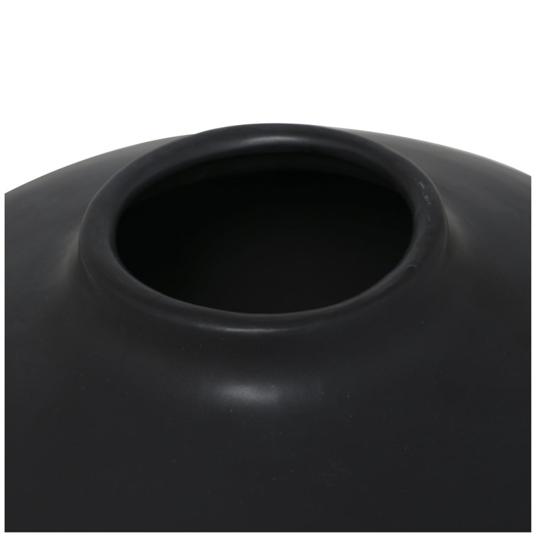 Matte Black Ceramic Novelty Table Vase