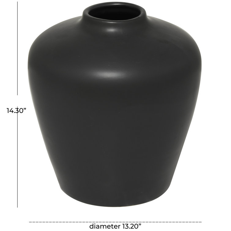 Matte Black Ceramic Novelty Table Vase
