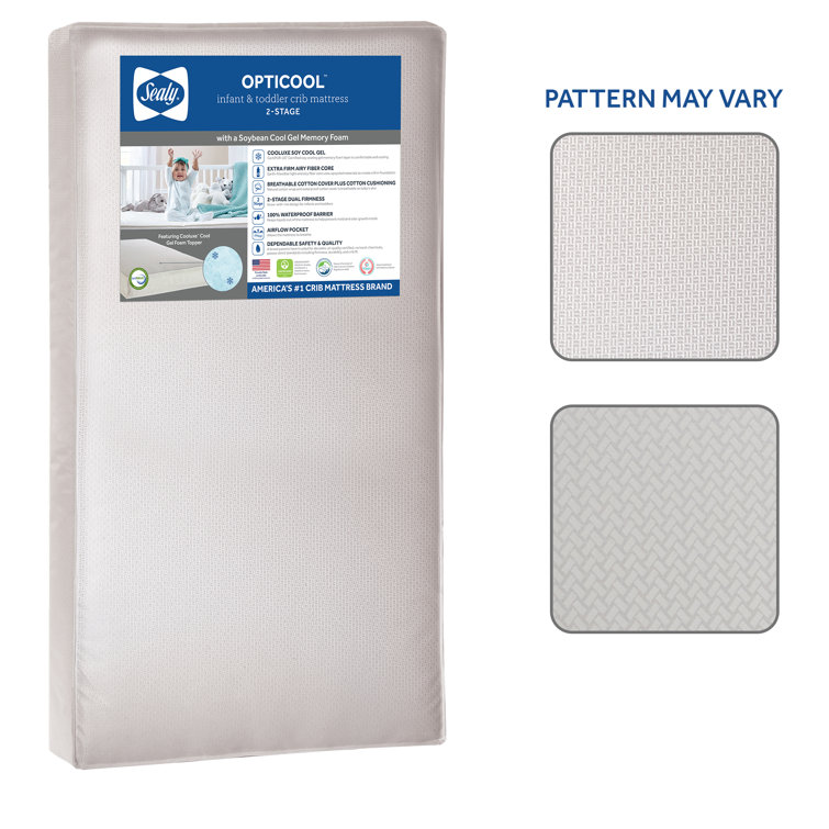 Sealy OptiCool Dual Firm Gel Memory Foam Crib Mattress