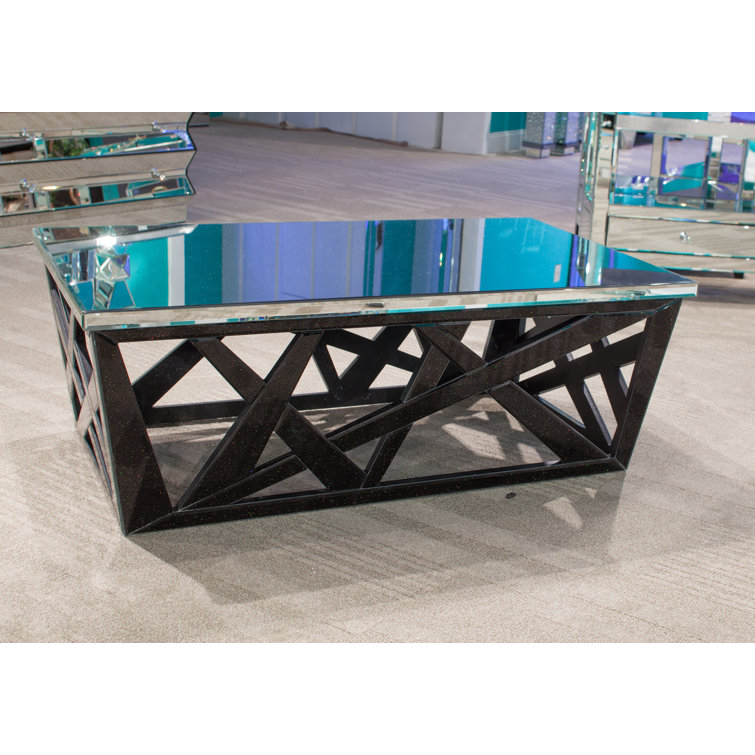 Contemporary Montreal 48" Silver Wood and Glass Coffee Table