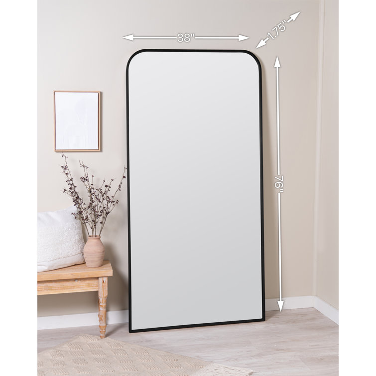 Matte Black Metal Framed Full Length Wall Mirror