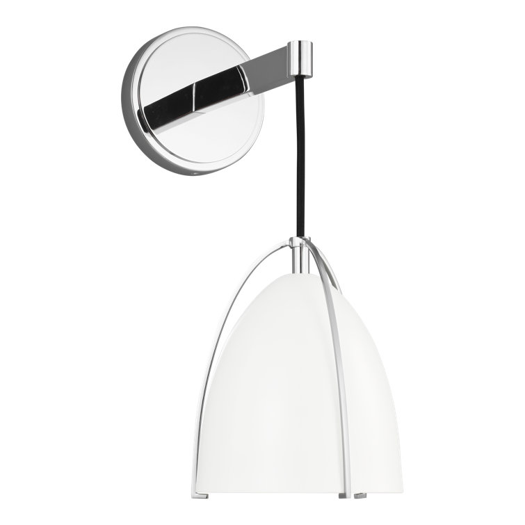 Chrome and Matte White Steel Single Bath Sconce