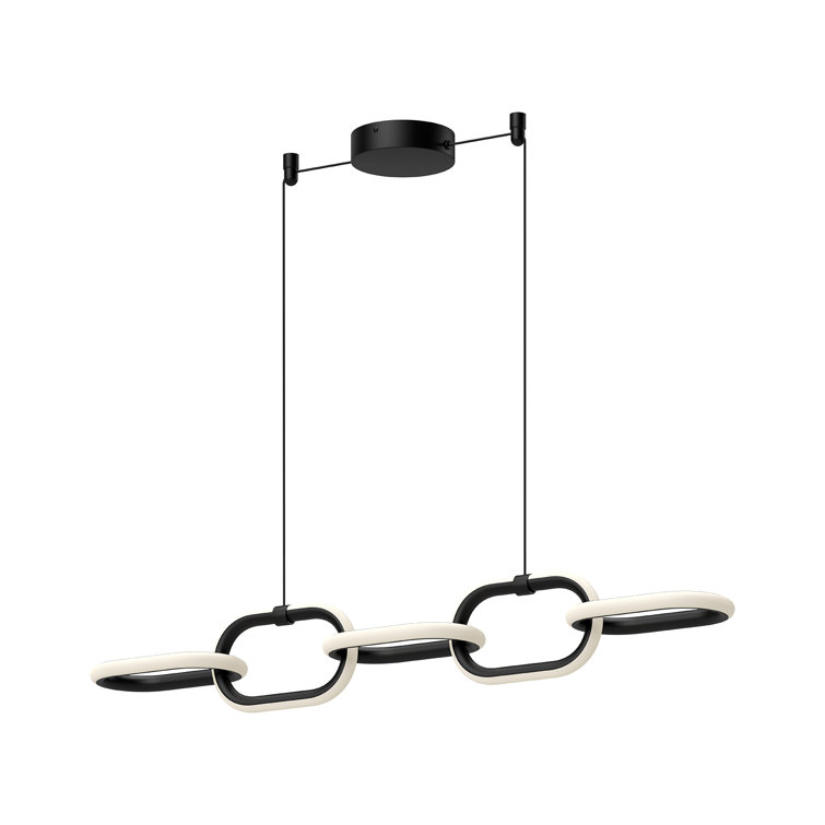 Airen Black Aluminum LED Chain Link Pendant Light