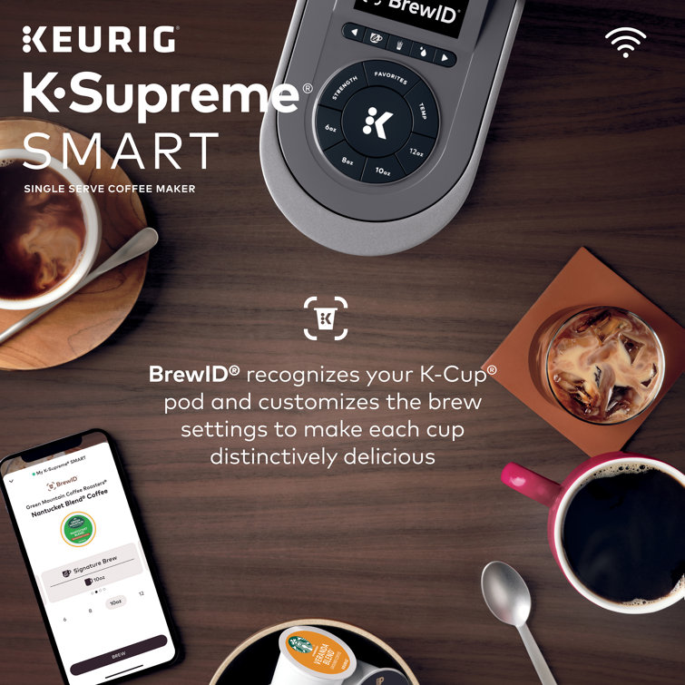 Gray Smart Single Serve Coffee Maker with WiFi Compatibility