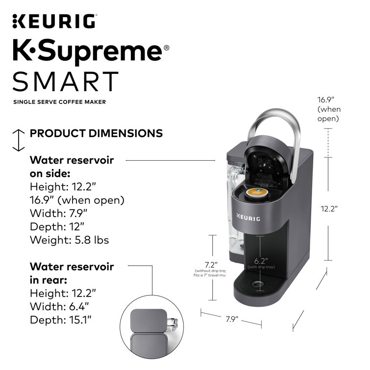 Gray Smart Single Serve Coffee Maker with WiFi Compatibility