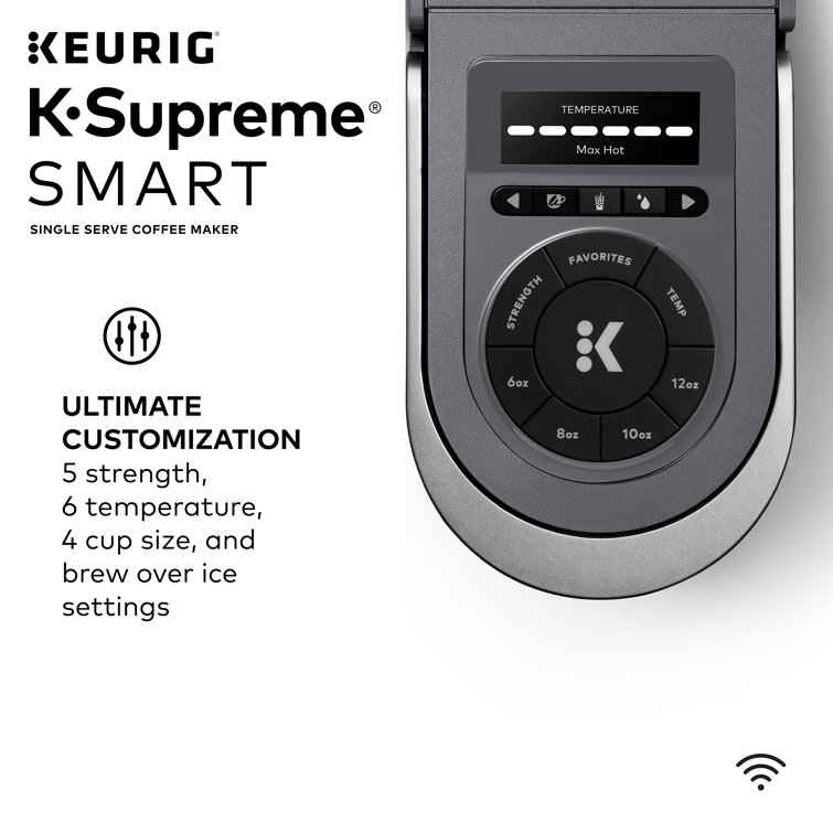Gray Smart Single Serve Coffee Maker with WiFi Compatibility
