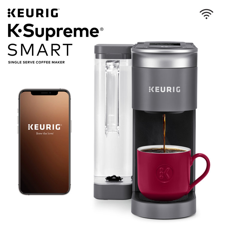 Gray Smart Single Serve Coffee Maker with WiFi Compatibility
