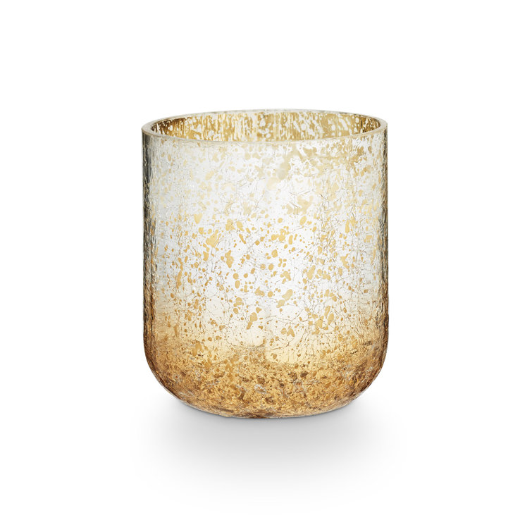 Balsam & Cedar Scented Soy Silver Crackle Glass Candle