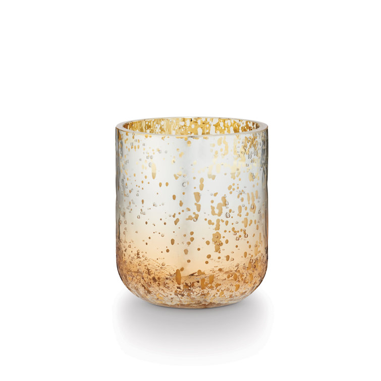 Balsam & Cedar Scented Soy Silver Crackle Glass Candle