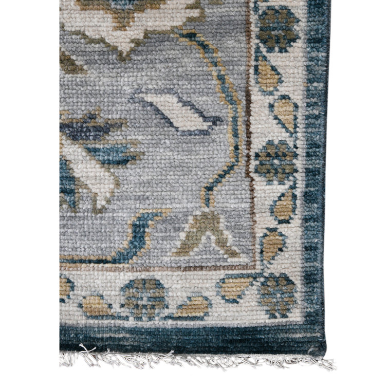 Blu 9' x 12' Hand-Knotted Wool Geometric Area Rug