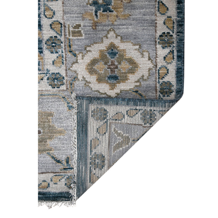 Blu 9' x 12' Hand-Knotted Wool Geometric Area Rug