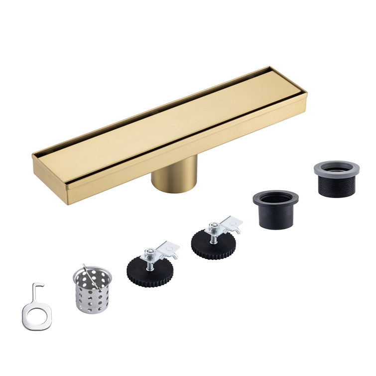 12'' Brushed Gold Stainless Steel Linear Shower Drain